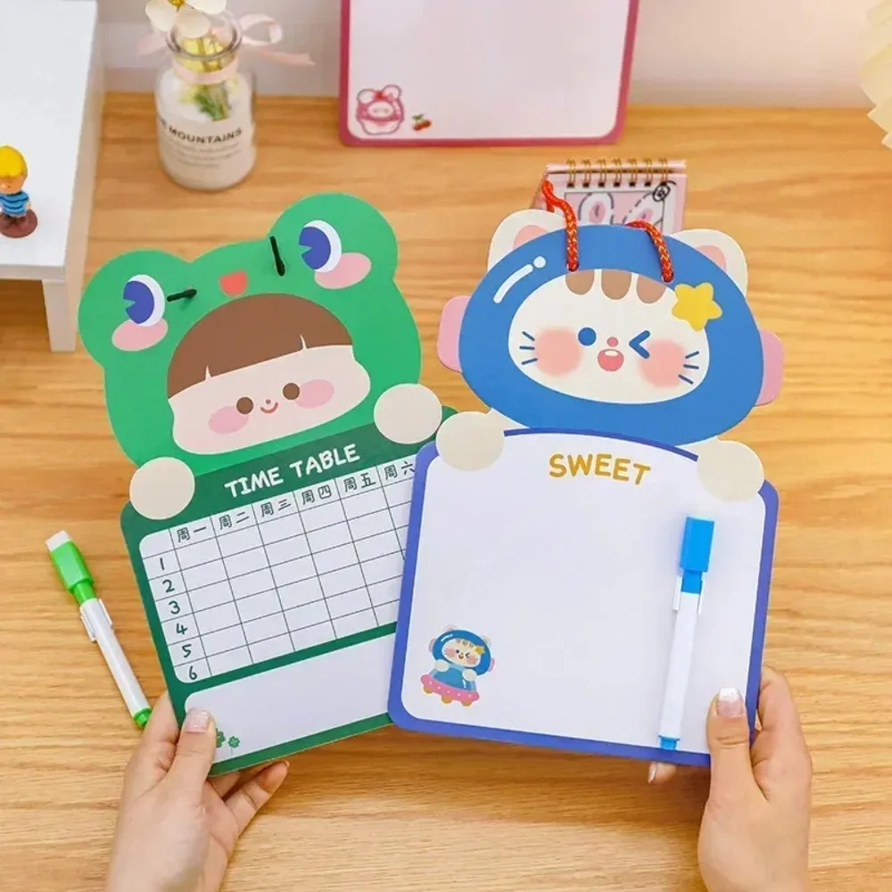 어린이 지울 수있는 양면 드로잉 보드 교수형 메시지 낙서 쓰기 패드 장난감 화이트 보드 펜 아이 생일 선물
