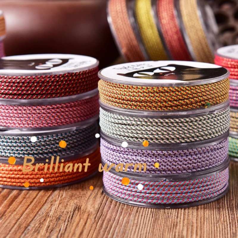 7 Meter/roll 1.2mm Polyester Gold Onion Nylon Thread Hand Twisted Cotton Thread Braided Thread DIY Bracelet Necklace Accessories