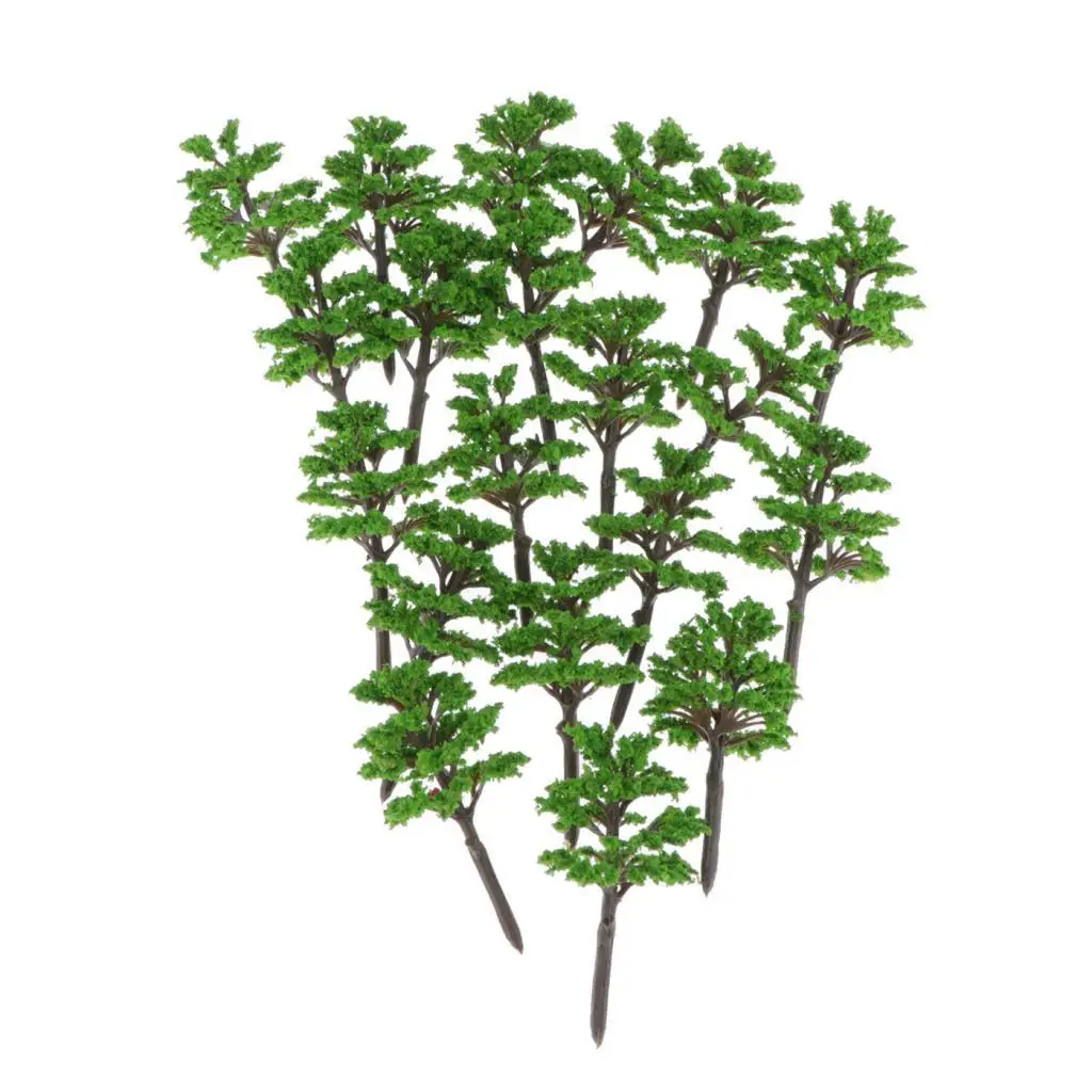 Miniature Forest Landscape Scenery Supplies Kit with Green Plastic Trees for Model Railway Accessories N Train Railway Layout