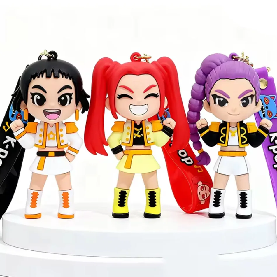2026 3D Printed Anime Movie Kpop Devil Hunter Girls Derpy Keychains Doll Cute Tiger Action Model Toy Collection Christmas Gifts image 6