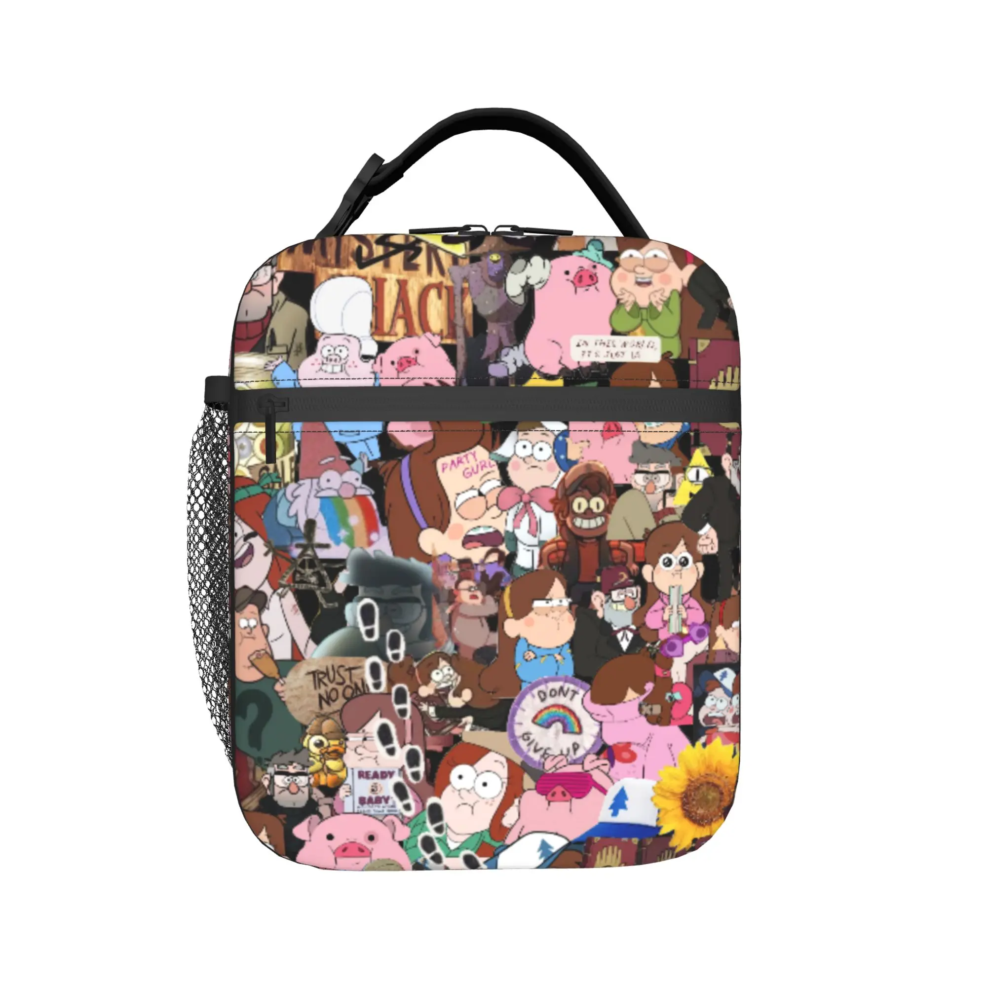 Gravitys Falls Insulated Lunch Bag for Men Women  Food Container Bags Portable Thermal Cooler Lunch Boxes For Work