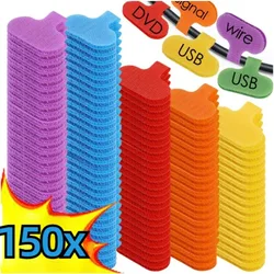 150-10 adet kendinden yapışkanlı kablo etiketleri renkli su geçirmez kordon etiketleri etiketleri ev tel etiketleri için kablo yönetimi yırtılmaya dayanıklı