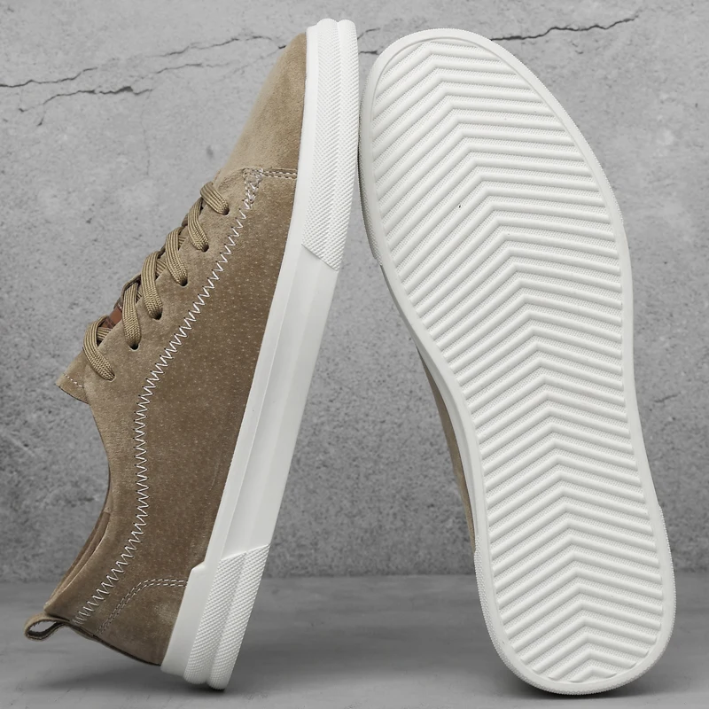 Genuine Leather Elevator Shoes for Men 4CM Hidden Height Boost Comfort Soft Sole Daily Casual Elevator Shoes Board Sneakers view 6