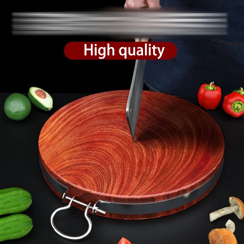 Large round solid wood cutting board Household Vegetable block whole wood chopping board thickened panel cutting board