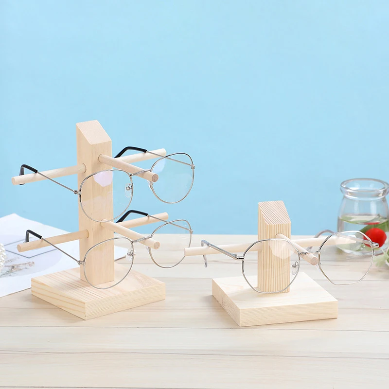 Jewelry Holder For 1PC Glasses Showcase Single Layer Wood Sunglass Display Rack Shelf Eyeglasses Show Stand