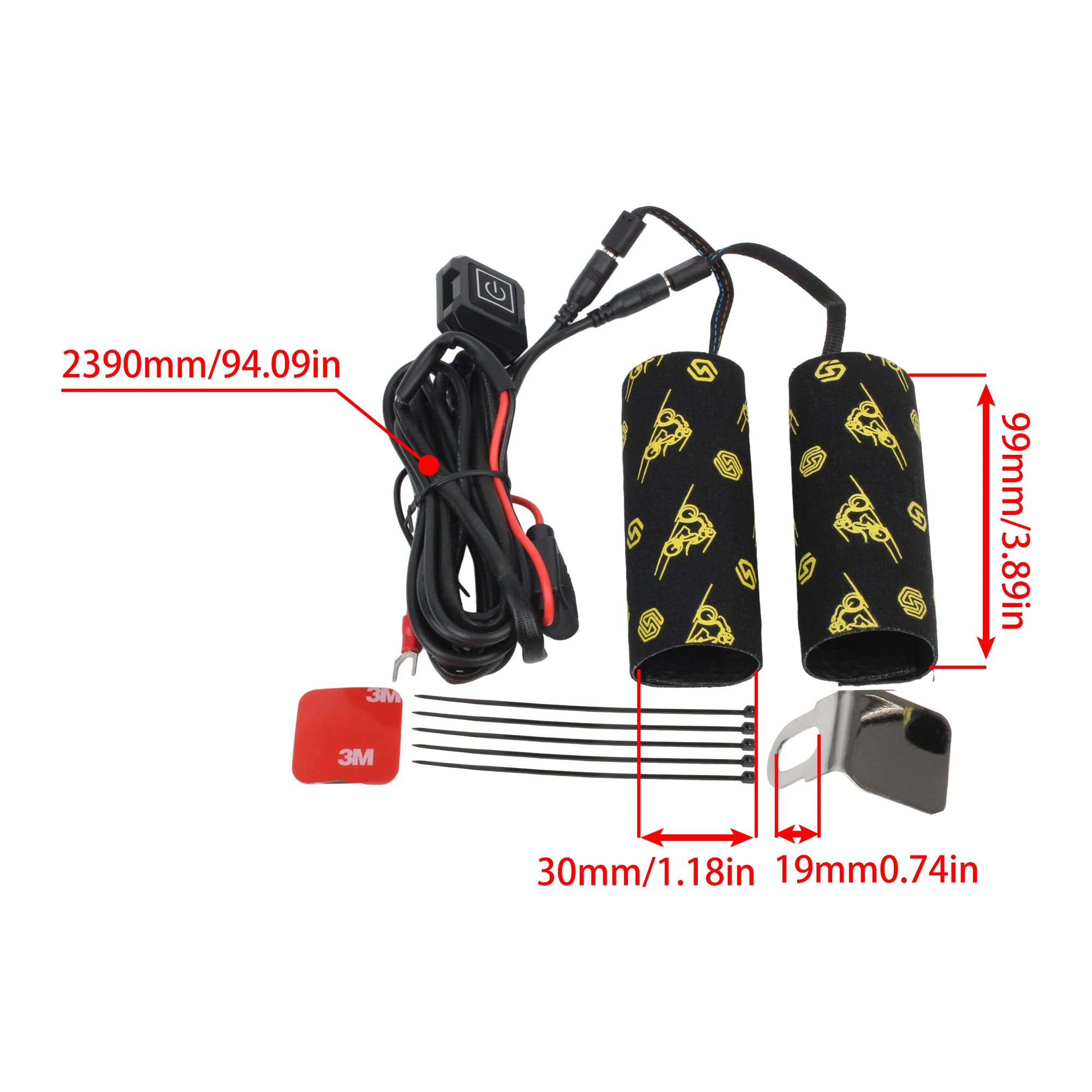 Motorcycle 12V Heated Handles Grips Handlebar Heater Warmer Kit E-bike ATV Motorbike Modification Universal Accessories