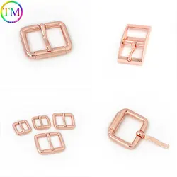 16mm 20mm 25mm 32mm Rose Gold Metal Belt Web Buckles Adjustable Slide Strap Roller Pin Buckle For Diy Bags Clasp Accessories