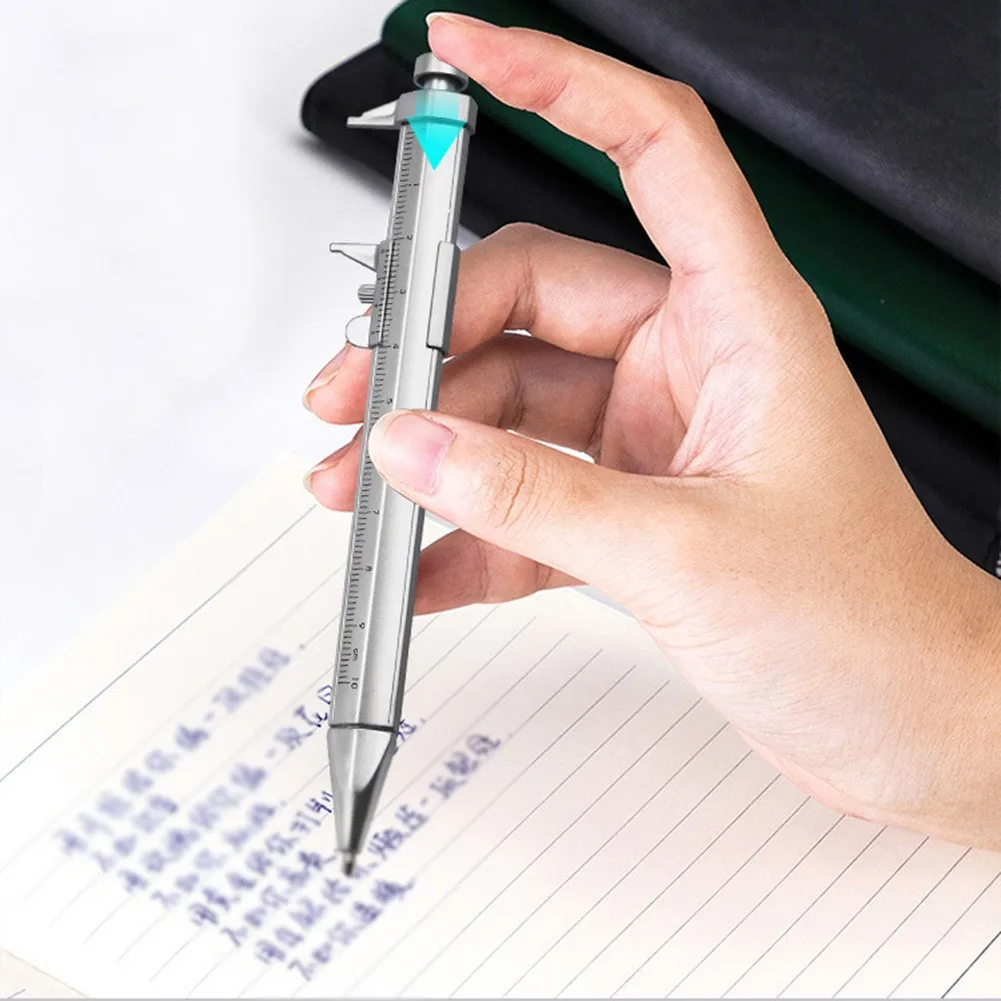 Measurement and Writing Pen Featuring Vernier Caliper and 0 5mm Gel Ink Roller Ball Compact and Lightweight for Daily Use