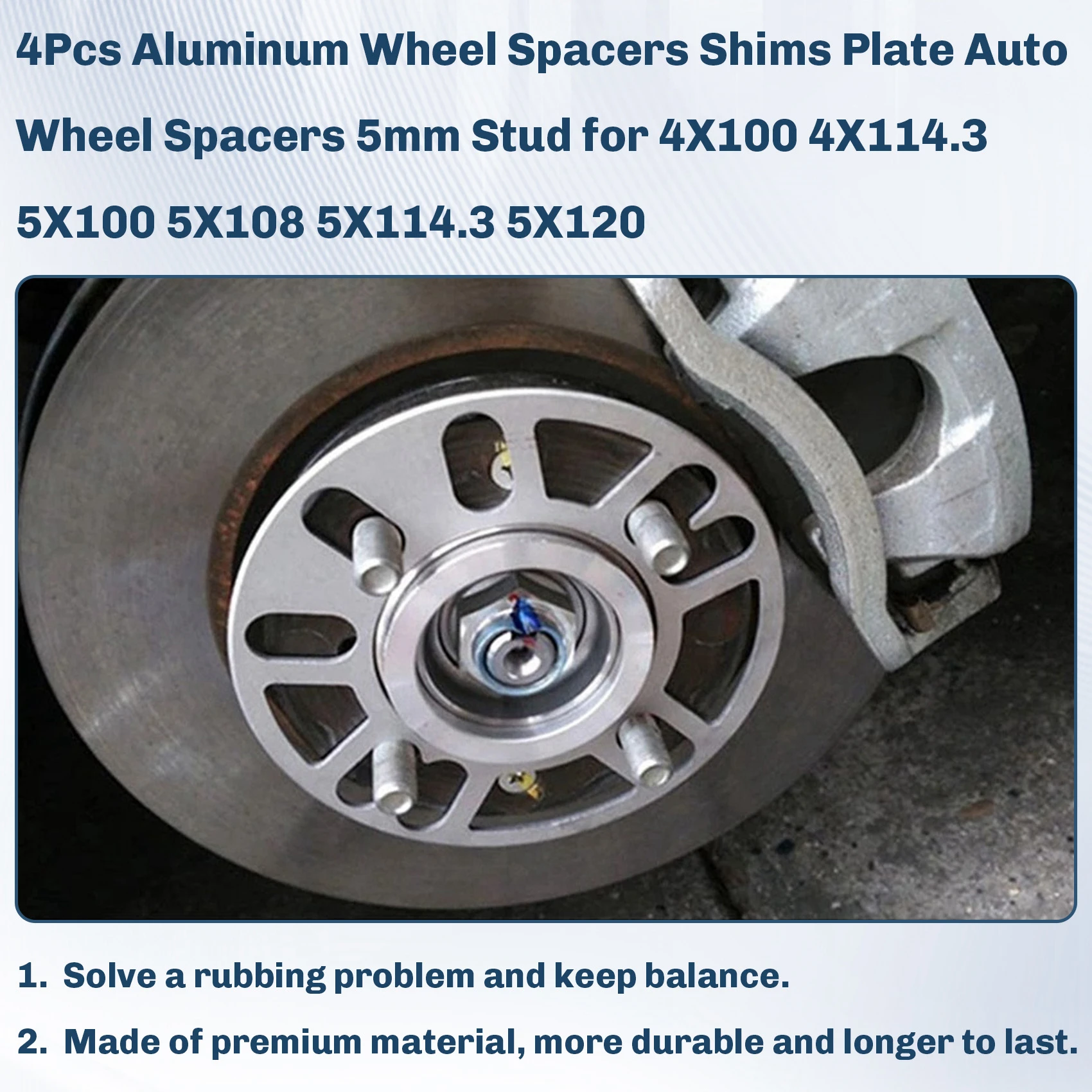 Customer Favorite 4Pcs Aluminum Wheel Spacers Shims Plate Auto Wheel Spacers Stud For 4X100 4X114.3 5X100 5X108 5X114.3 5X120