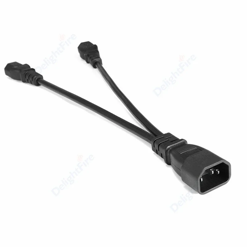 C14 to C13 Power Splitter Cable IEC320 Male to Female Cord 1 to 2 Way Extension Power Supply Cord For PDU UPS PC Computer