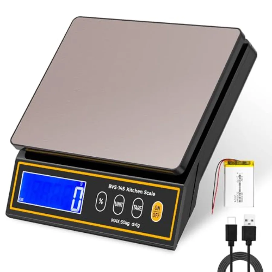 

Baking Scale with Percentage Weighing Function 66lb/ 30kg Large Digital Kitchen Scale for Candle, Soap and Sourdough Bread Maki