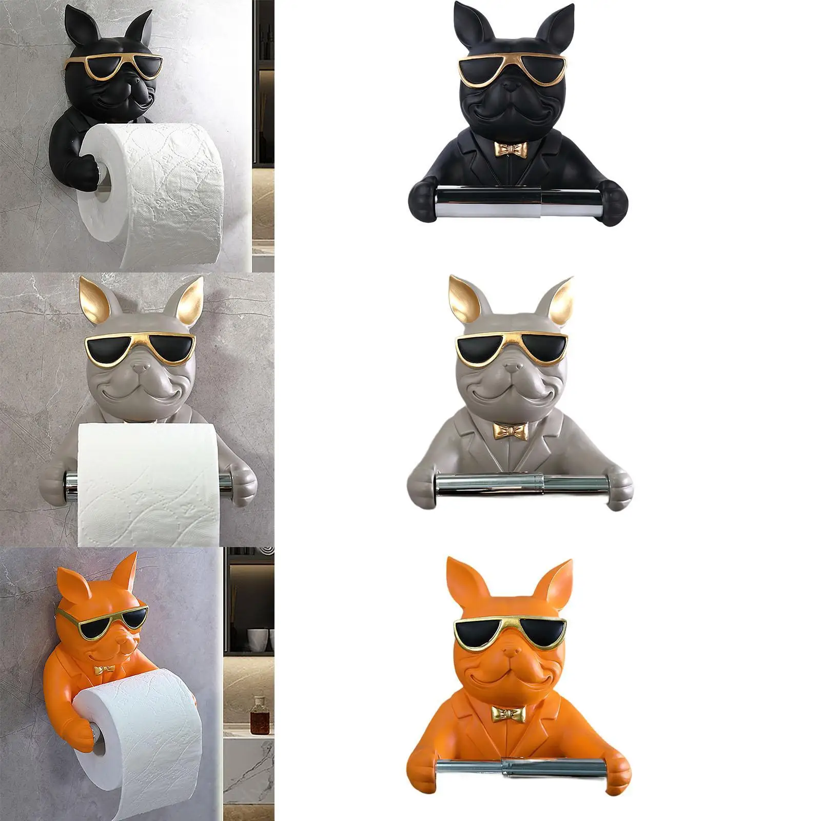 

Paper Holder Portable Rustproof Multipurpose Decor Aluminum Resin Tissue Dispenser Toilet Roll Holder for Kitchen Home Bathroom