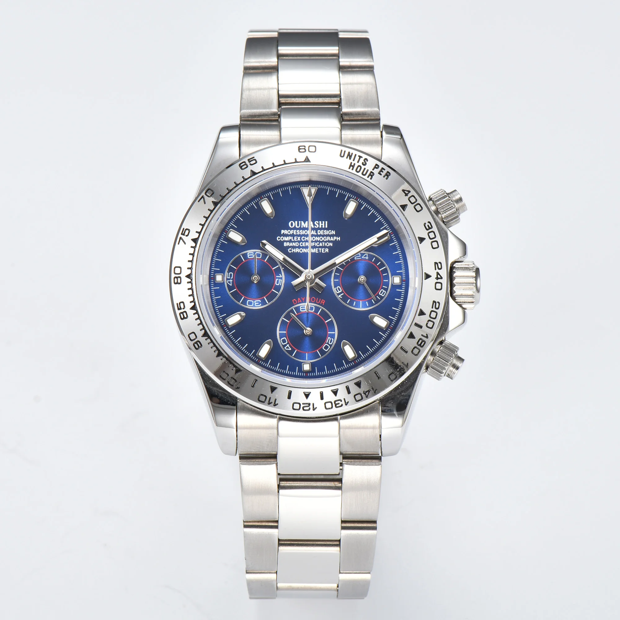 VK63 Watch 39MM Men's Watch Three Eye Dial Sapphire Glass Stainless Steel Waterproof Case Quartz Watch Timetable Watch