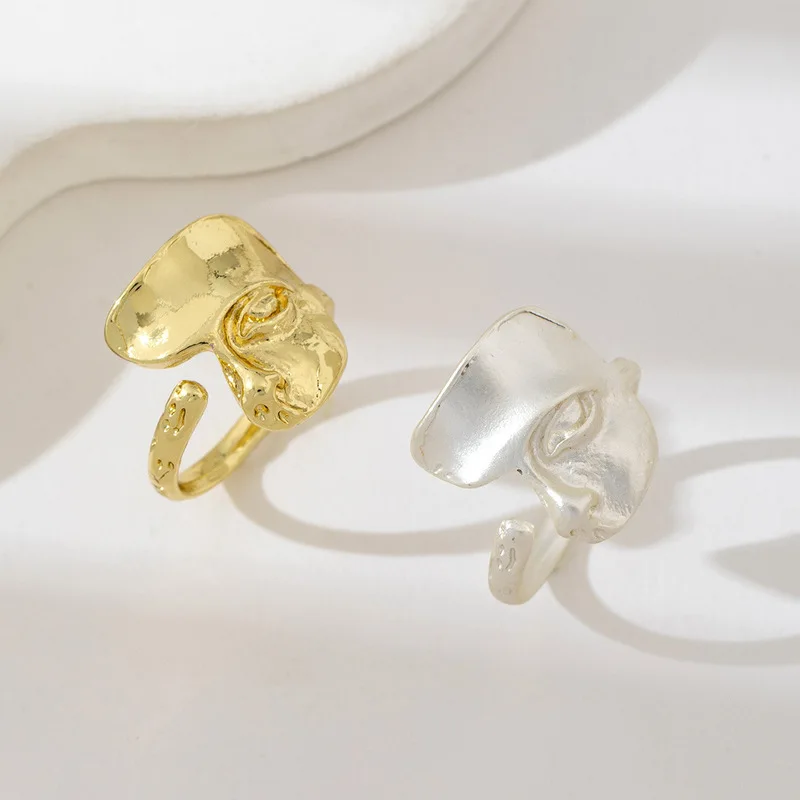 جديد الشرير المعادن باطني ملثمين الوجه خواتم مفتوحة القوطية شخصية خواتم للنساء الرجال بيان فنجر مجوهرات هدايا الحفلات