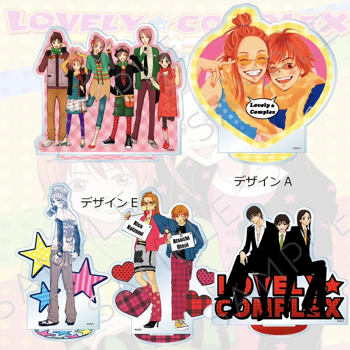 Lindo soporte acrílico de 15 cm de Anime Lovely Complex, decoración de escritorio de Risa Atsushi, regalo de carnaval, llavero
