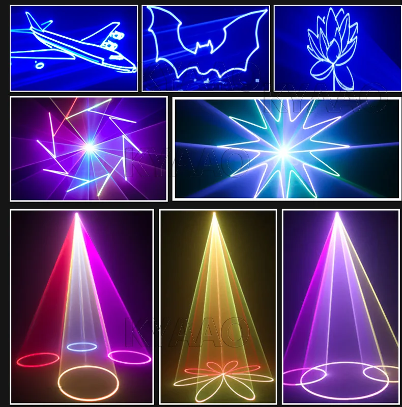 RGB Vollfarbige Animations-Laserbeleuchtung Bluetooth APP DMX512 DJ Bar Club Konzert Bühnen-Projektor 3W 5W – Detail 8