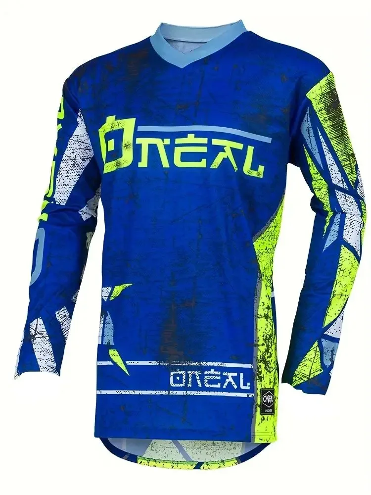 Herren-Radtrikot für Mountainbike und Motocross, Langarm-T-Shirt für Outdoor-Sport, Atmungsaktives Schnelltrocknendes Fahrradtrikot – Detail 4