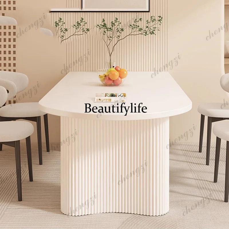 Mesas de comedor modernas francesas, mesas de comedor rectangulares nórdicas de lujo sencillas, mesas vintage para sala de estar, mesas plegables portátiles, muebles para el hogar