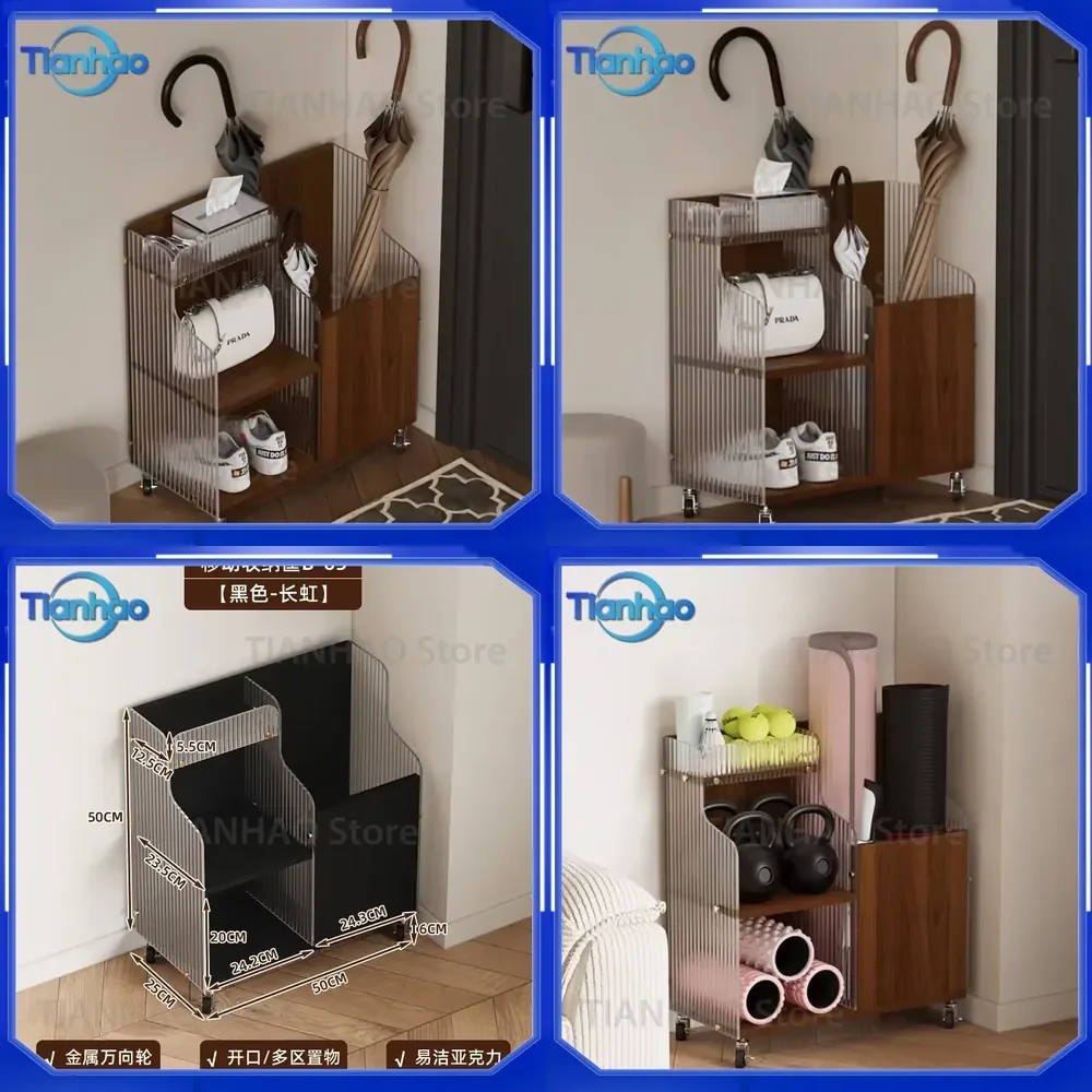 Yoga Mat Storage Organizer Basket for Home Gym Equipment Holder Badminton Sports Gear Rack Multifunctional Entrance Umbrella