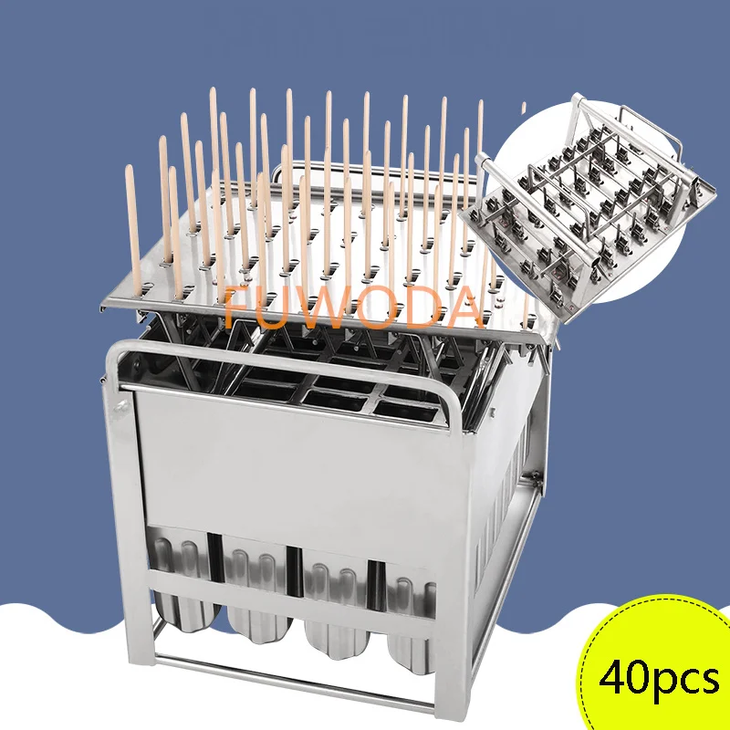 

40pcs Stainless Steel Popsicle Mould Ice Lolly Mold For Popsicle Machine Fruit Shape DIY Ice Cream Molds With Sticks Holder