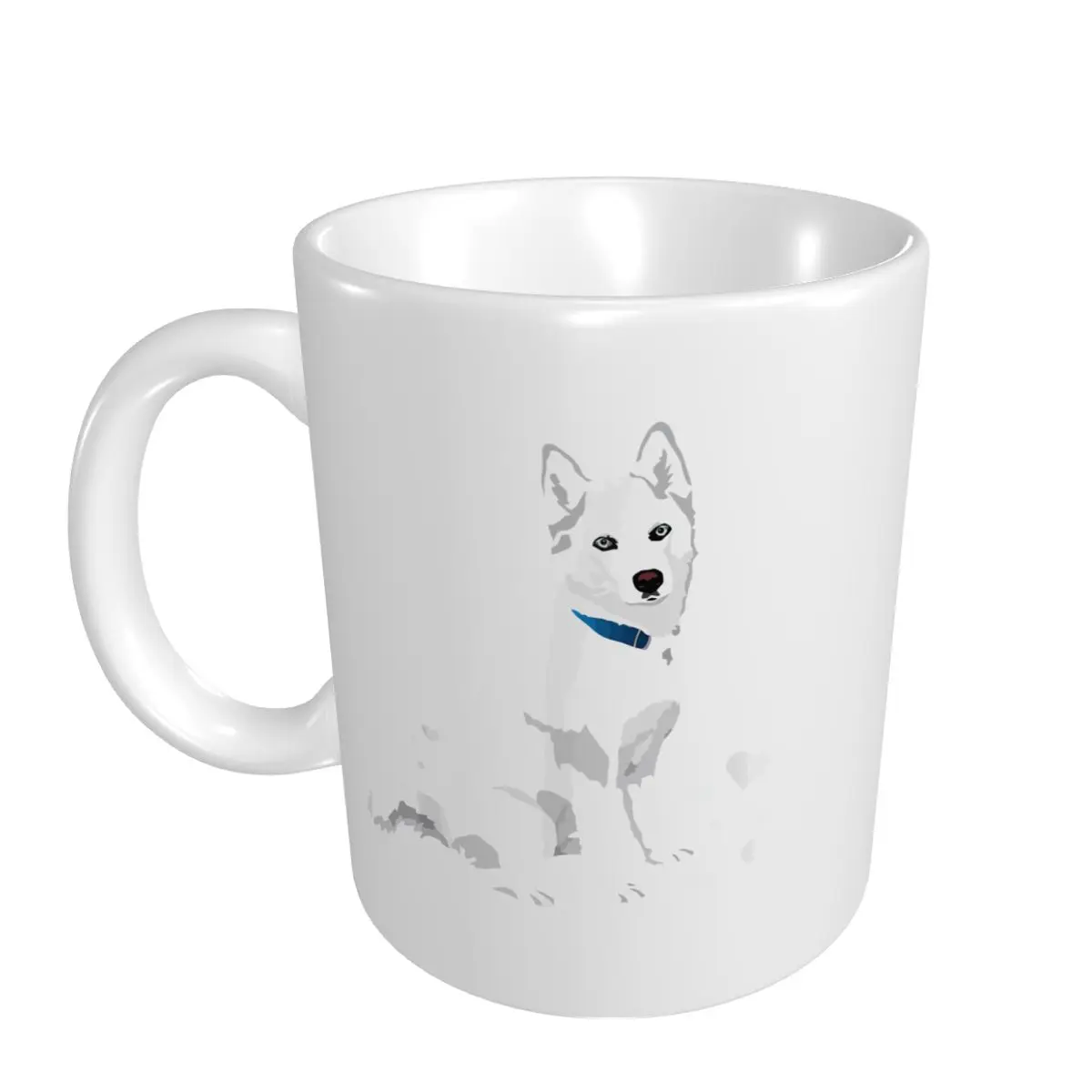 Mark Cup Mug Cute White Siberian Husky Sweet White Snow Dog Coffee Mugs Tea Milk Water Cup Travel Mugs For Office Home