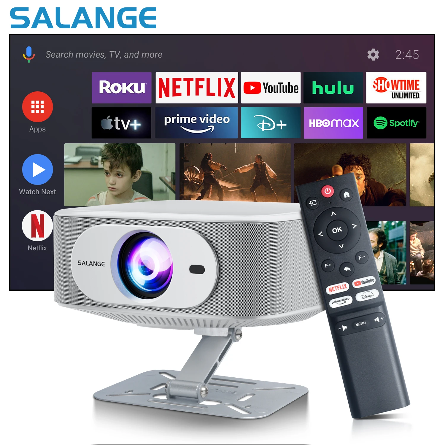 Salange P92 Max Projector 4K Android 13 WhaleOS Native 1080P 400ANSI Dual Wifi6 BT5.2 1920*1080P Cinema Video 2025 New Arrivals