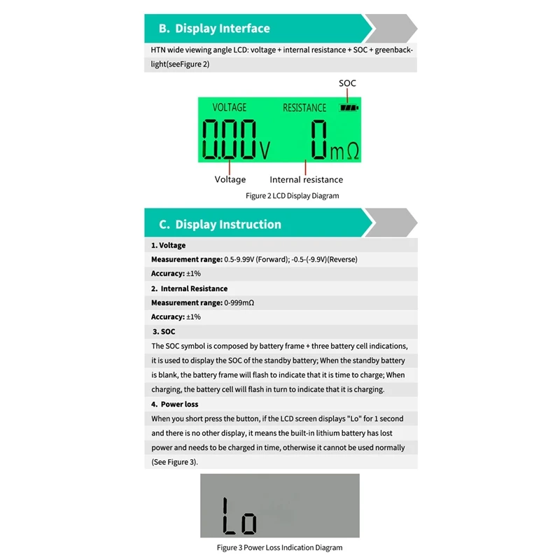 A82I-Digital Display Battery Voltage Internal Resistance Tester 0-999MΩ Universal 18650 Lithium Battery AA Detection