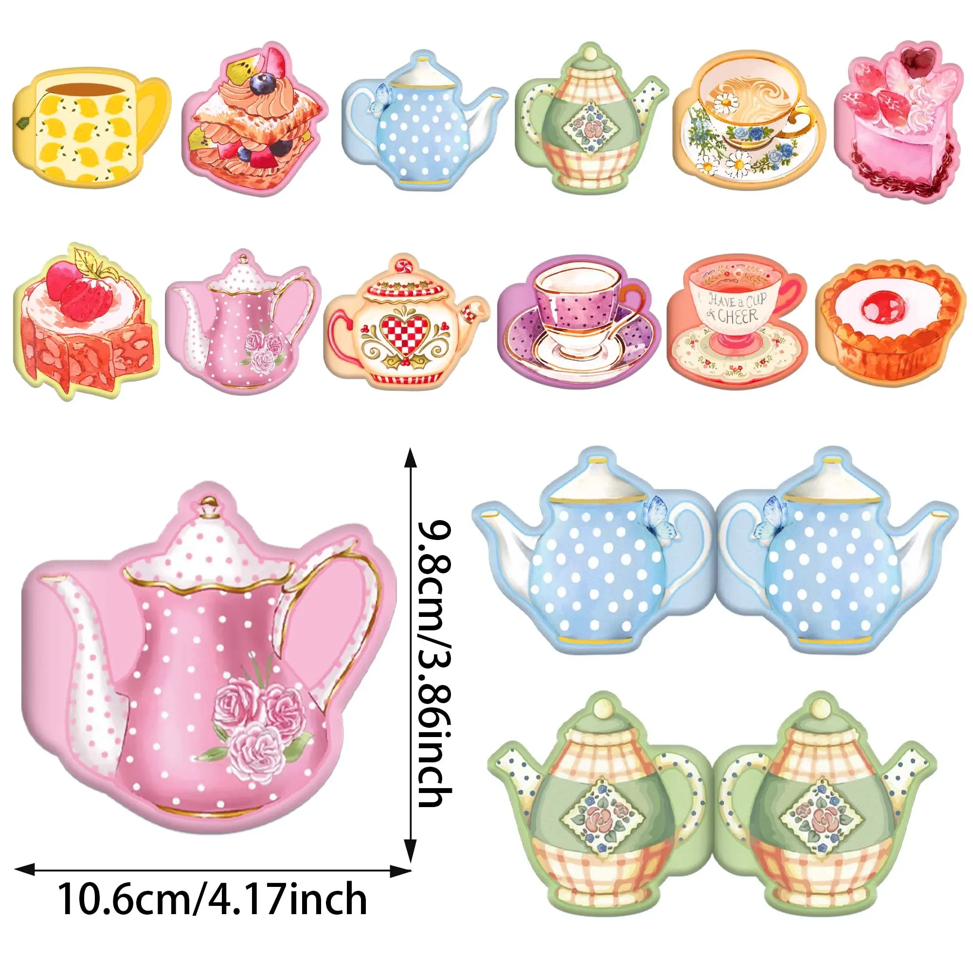 12/24pcs Tea Party Mini Notebooks Teapot Cup Cake Pocket Notepads Small Journal Birthday Christmas Gift School Office Supplies