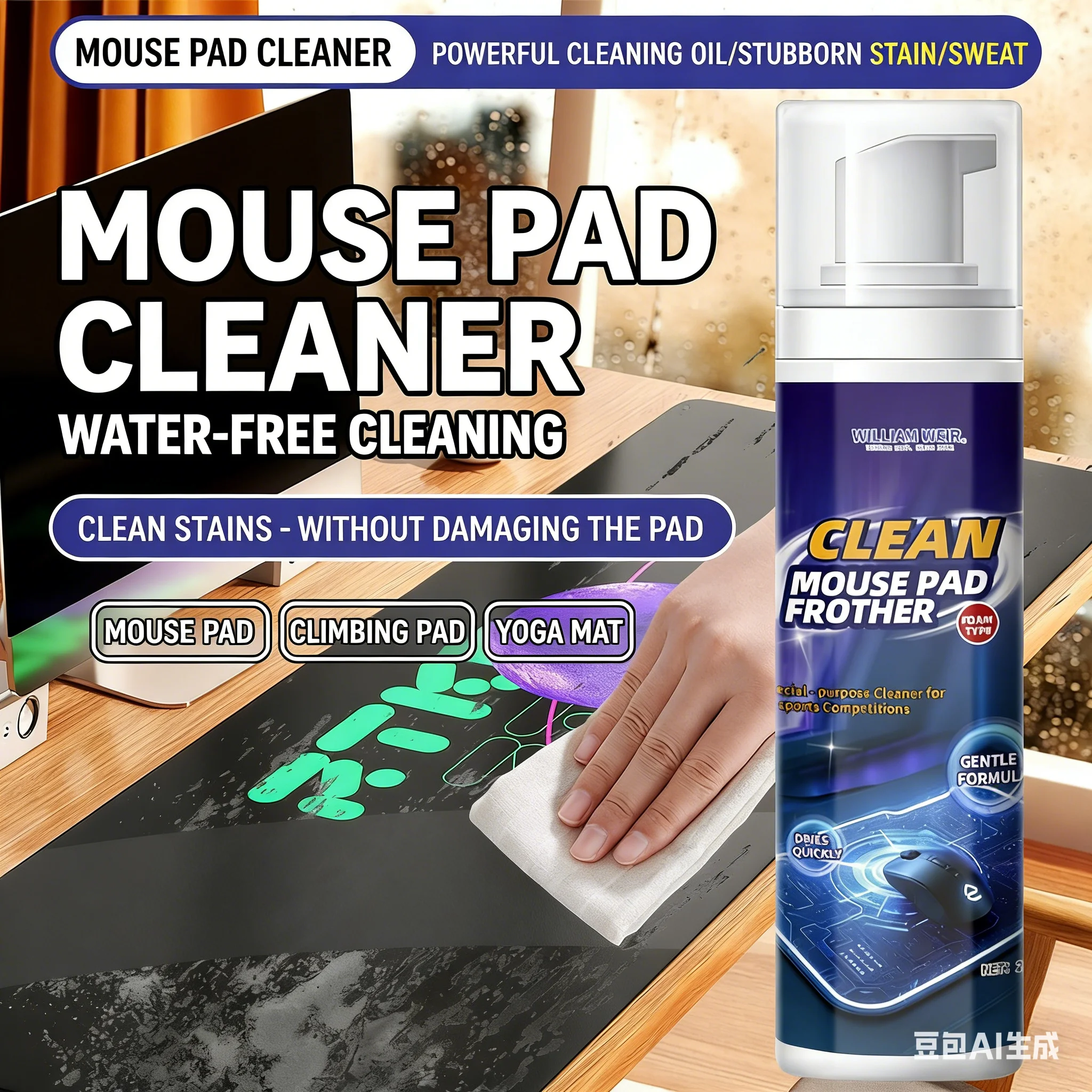 

Средство для чистки ковриков для мыши, очиститель и дезинфицирующее средство для студенческих настольных ковриков, средство для сухой чистки домашних кабелей для передачи данных, клавиатур, игровых мышей.