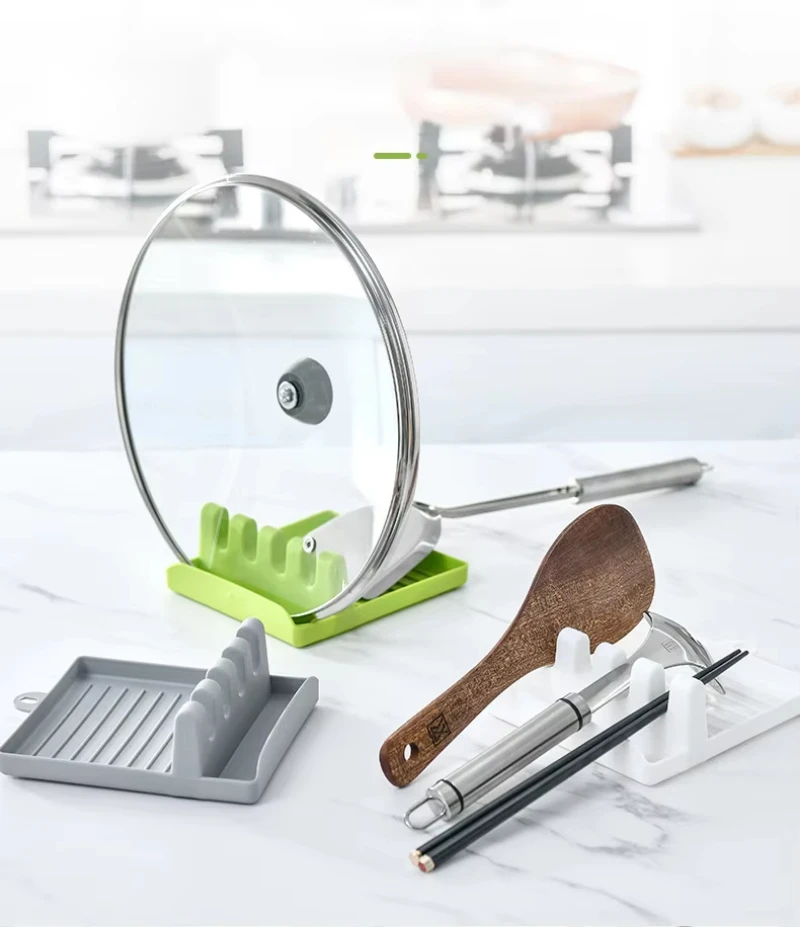3/2/1PCS Kitchen Spoon Holders Fork Spatula Rack Shelf Organizer Plastic Chopsticks Holder Non-slip Spoons Pad