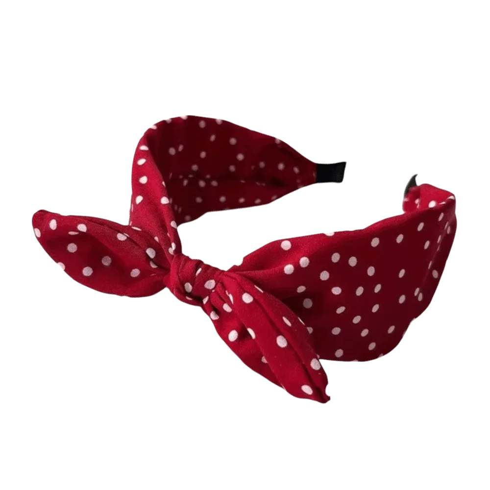 Non-slip Women's Bow Hair Hoop Knotted Cute Design Polka Dot Headband Fabric Material Vintage Rabbit Ear Hairband Party Occasion