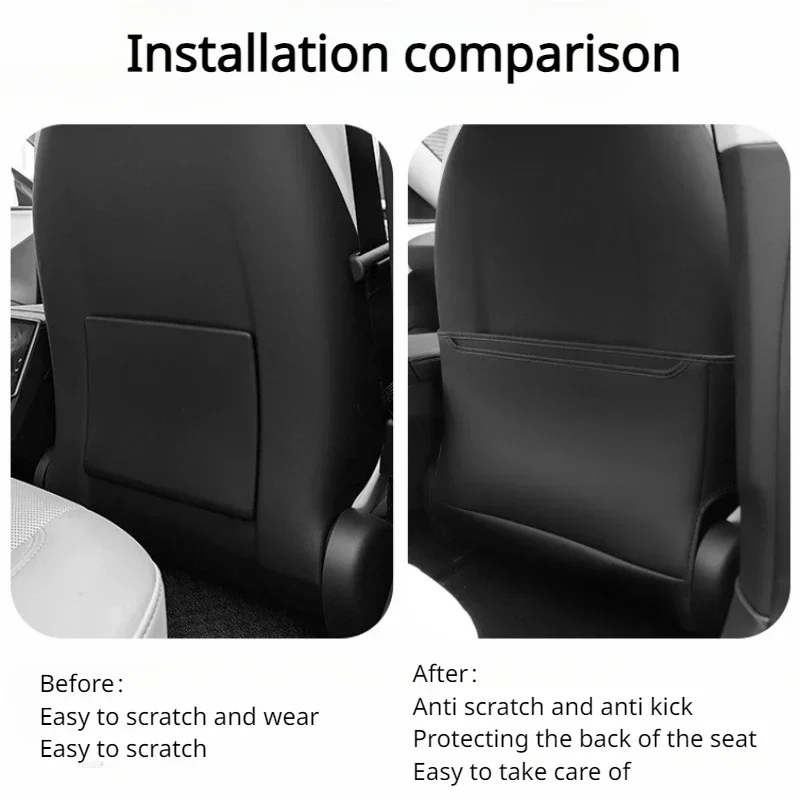 Seat Backrest Anti Kick Pad for Tesla Model 3+ Microfiber Leather Half Cover Seat Protective Cover Model3 Modely Car Accessories