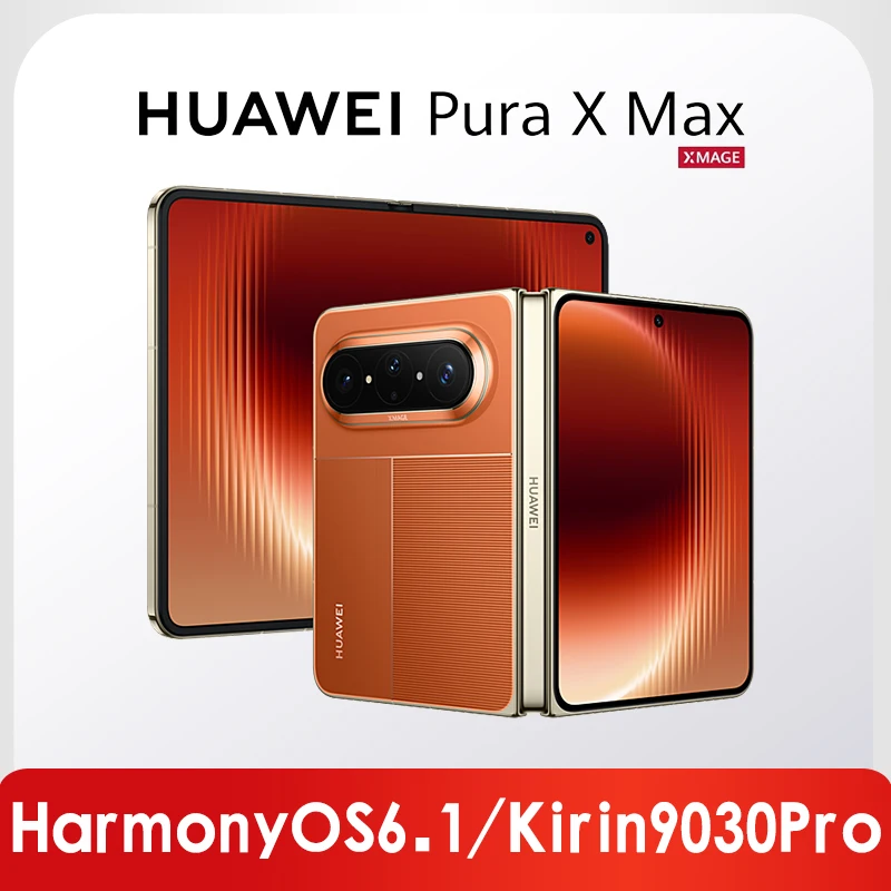 НОВЫЙ Складной телефон HUAWEI Pura X Max 5G с процессором Kirin 9030 Pro, HarmonyOS 6.1, 7.7-дюймовым экраном, батареей 5300 мАч, зарядкой 66W, стеклом Kunlun Glass 2 и камерой 50 МП