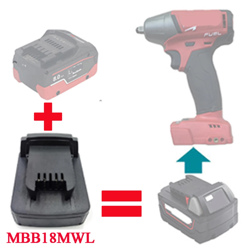 Imagem -06 - Conversor Adaptador para Metabo Bateria para Makita para Dewalt Bosch para Milwaukee Hitachi Ferramenta Mbb18mtl Mbb18dwl Mbb18htl
