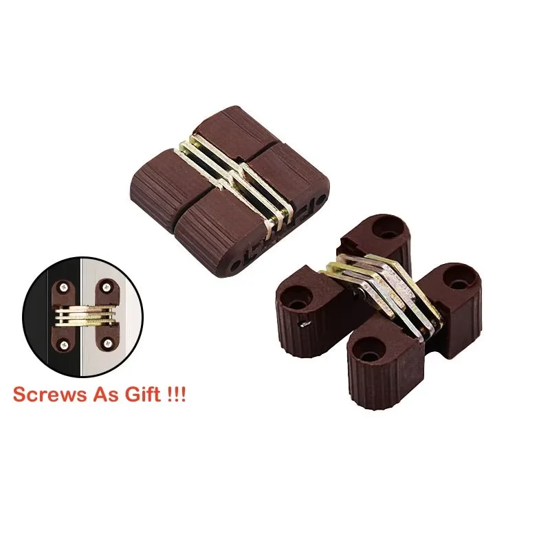 4PCS Hidden Hinges Folding Plastic Invisible Barrel Cross Concealed Hinge For Door Table Connection Furniture Hardware