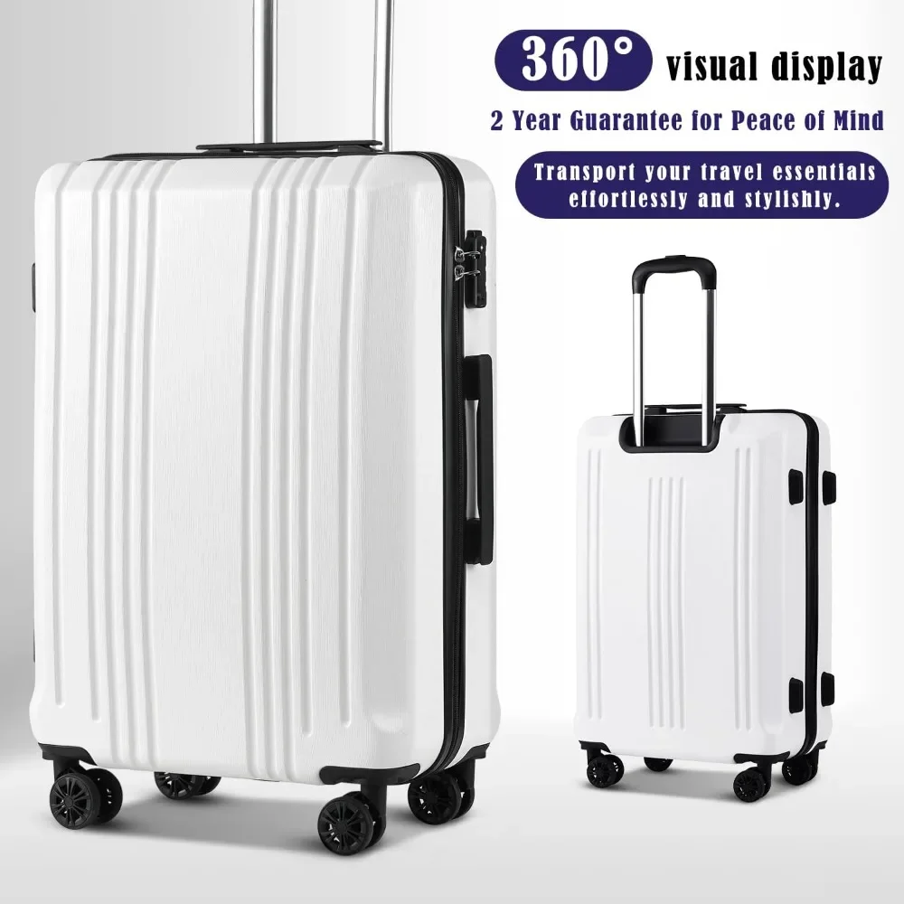 Luggage Expandable Suitcase PC+ABS 3 Piece Set with TSA Lock Spinner 20in24in28in