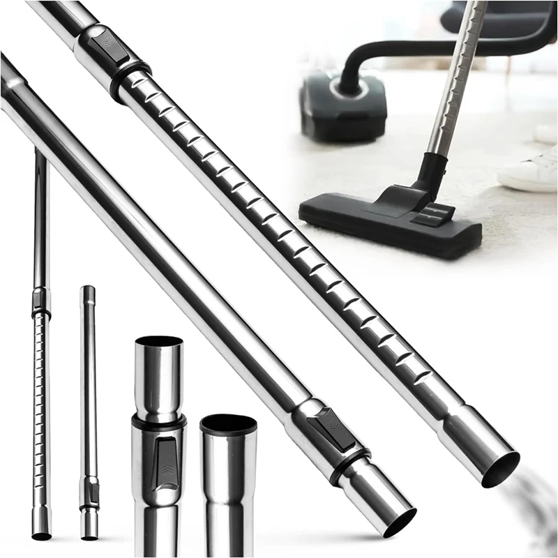 A23T Vacuum Cleaner Tube Telescopic Tube 32mm Connection Universal Pipe Stainless Steel Extension Wand for Most Models