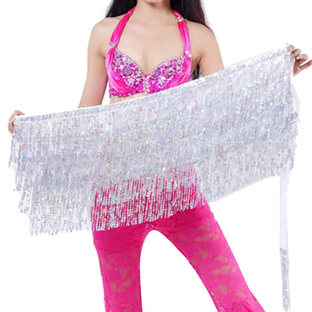 Women's Skirt Sequins Decor Elegance Eye-catching Viscose Belly Dance Shiny Hip Scarf for Belly Dance for Performance Party