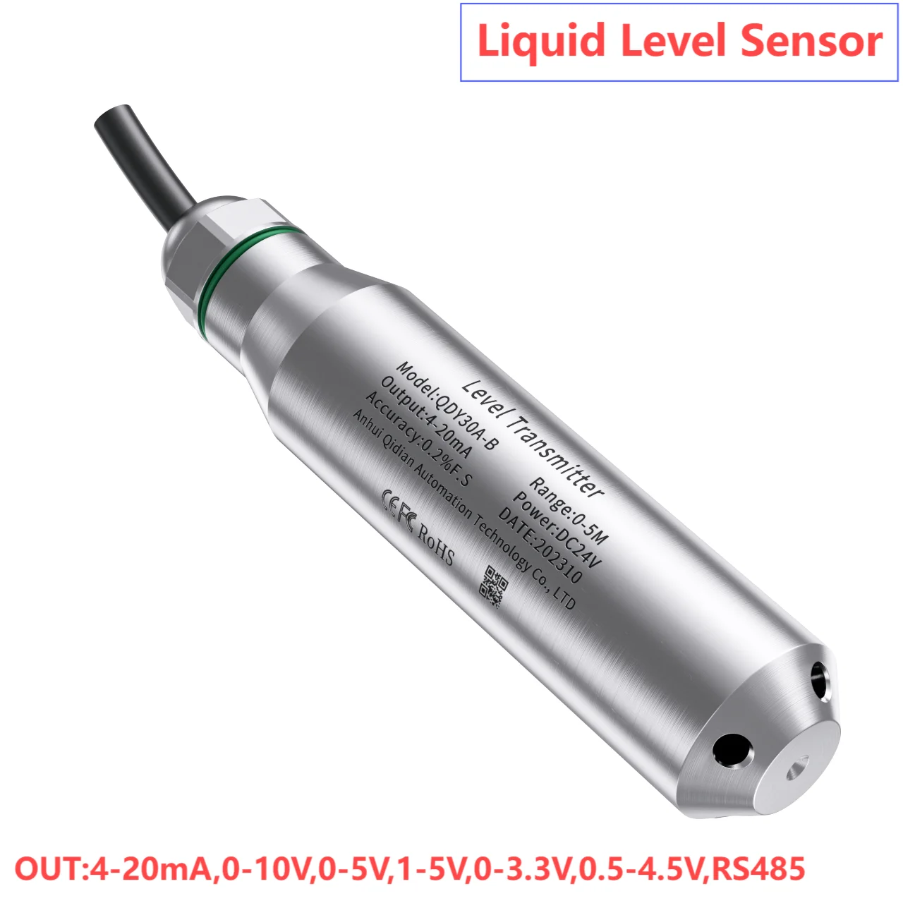 

0-5V Output Integral Level Transmitter Liquid Oil Water Level Sensor Probe Detect Controller Float Switch 0-20m RS485 for Pump