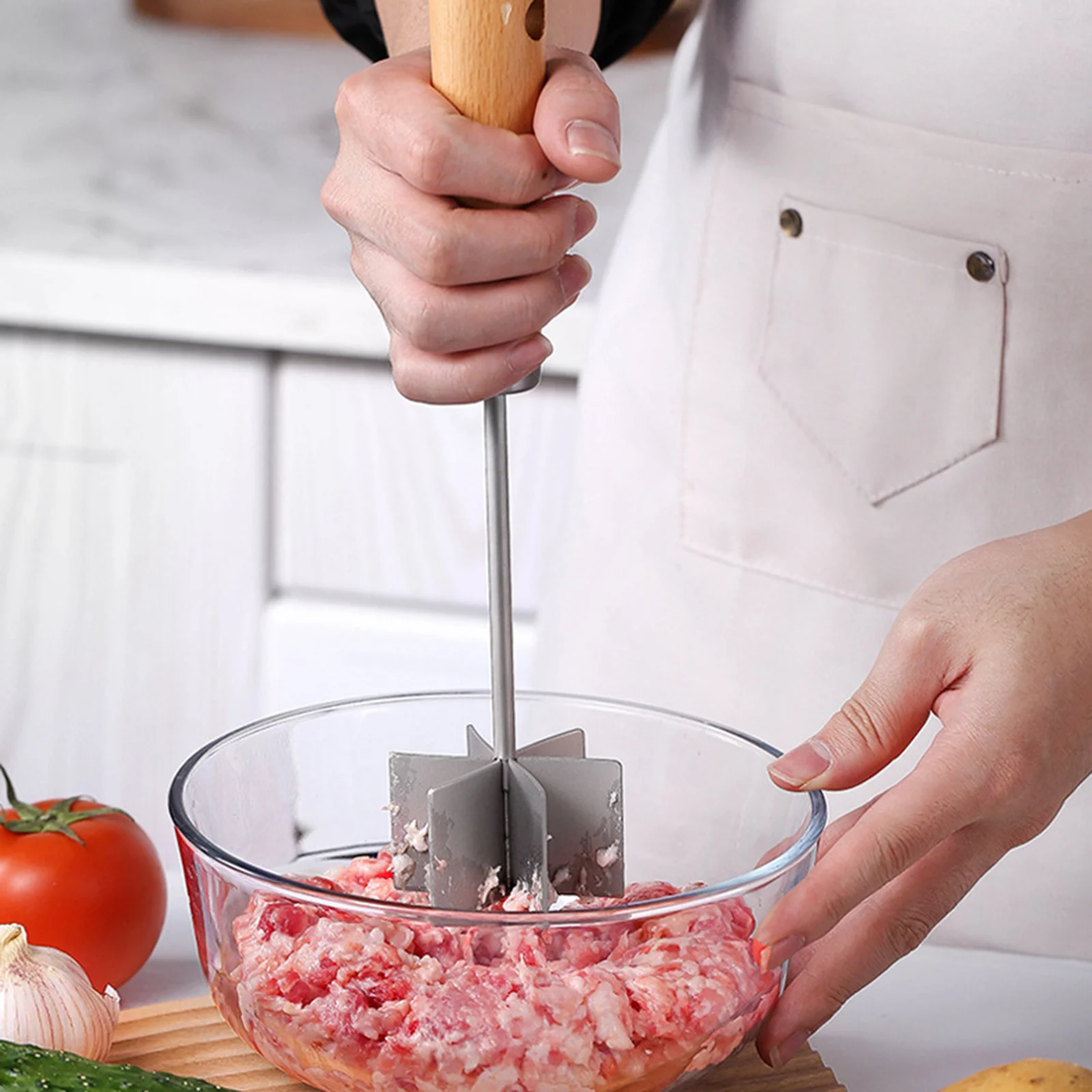Stainless Steel Meat Grinder Manual Food Processor Chopper Blender For Kitchen Cooking Tool