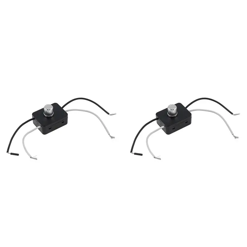 2X Built-In Dimmer Switch Combo Kit 120V Rotary Canopy Dimmer Switch Replacement For Table Lamps / Floor Lights