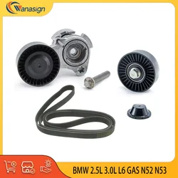 AUTO ENGINE PARTS Belt Tensioner Pulley set For BMW 1 3 5 6 7 X1 X3 X5 Z4 2.5L 3.0L L6 24V GAS 2.5 3.0 L T N52 N53 2004-2013