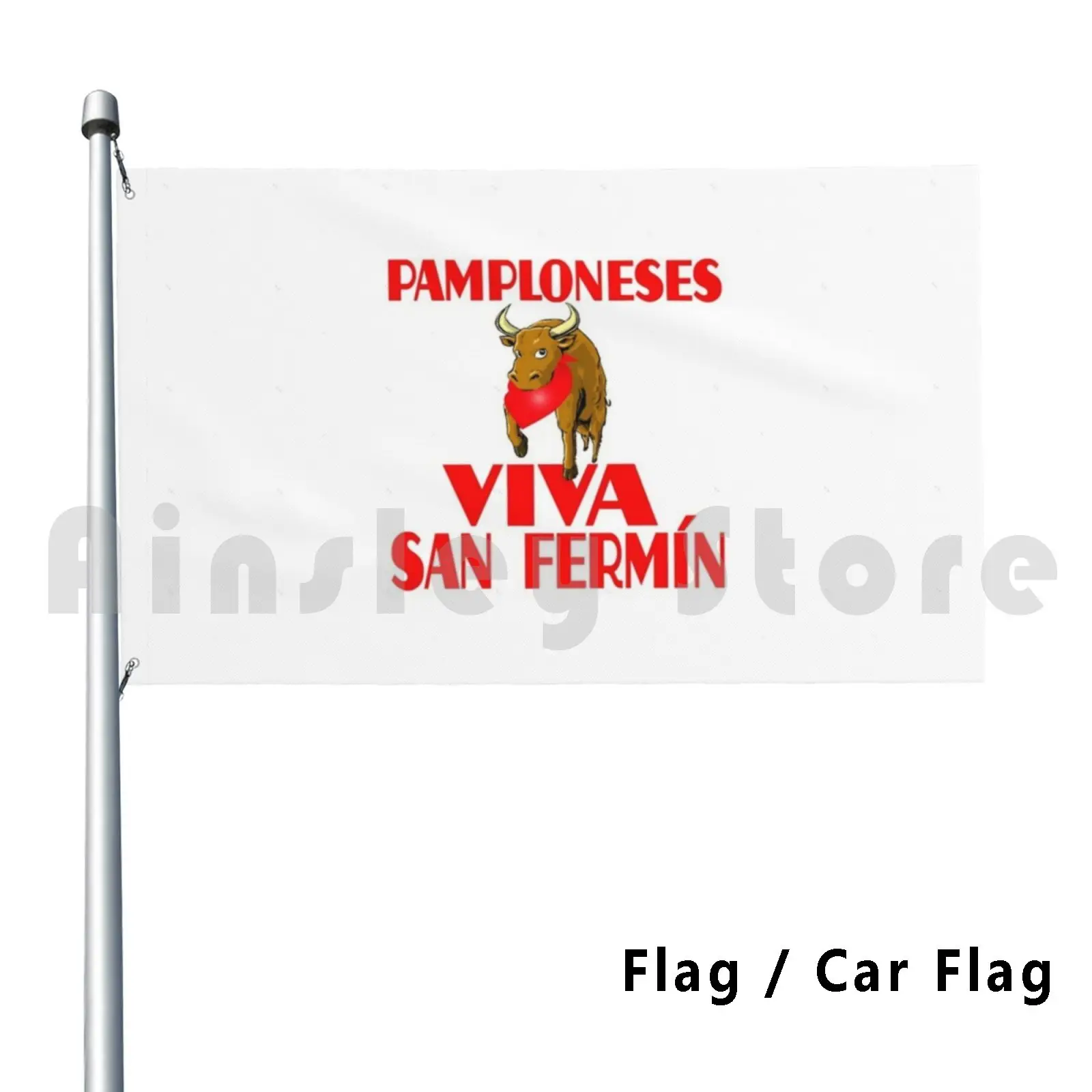 Pamplones Viva San Fermín, diseños divertidos de Pamplona en Sanfermines, decoración para exteriores, bandera para coche, Festival de San Fermin San Fermín