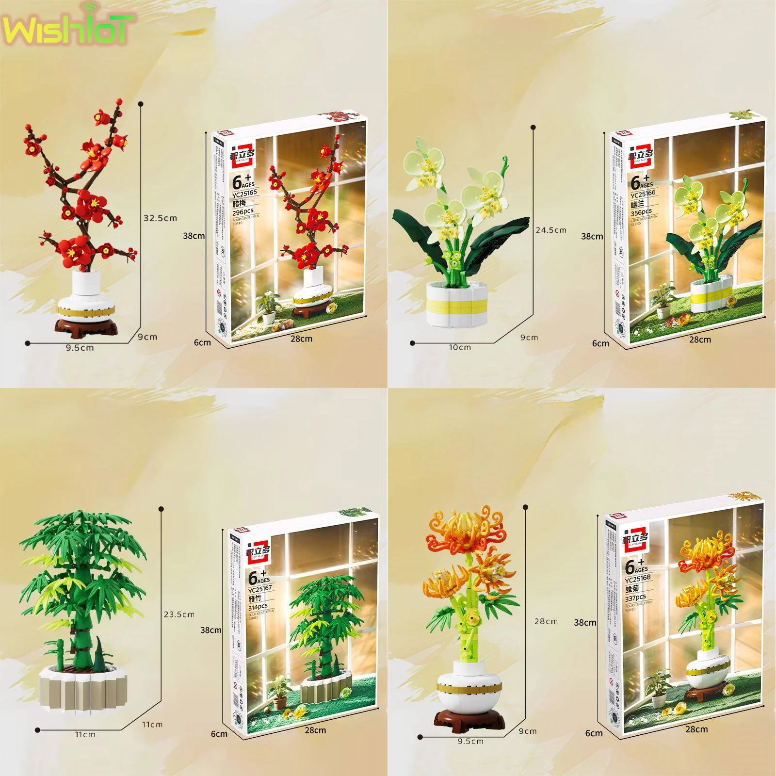 

MOC Lucky Bamboo Orchid Building Blocks Artificial Flowers Bonsai Potted Plants Creative Home Decoration Kids Handmade Toy Gift