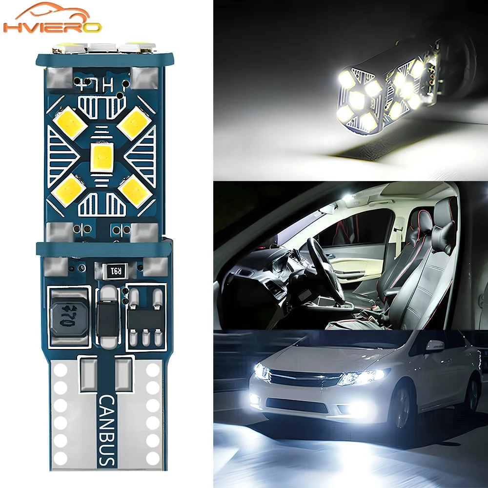 

10/20pcs T10 2016 15SMD W5W 194 Car Turn Signal Clearance Light LED Ultra Bright Auto Side Wedge Reverse Brake Parking Lamp 12V