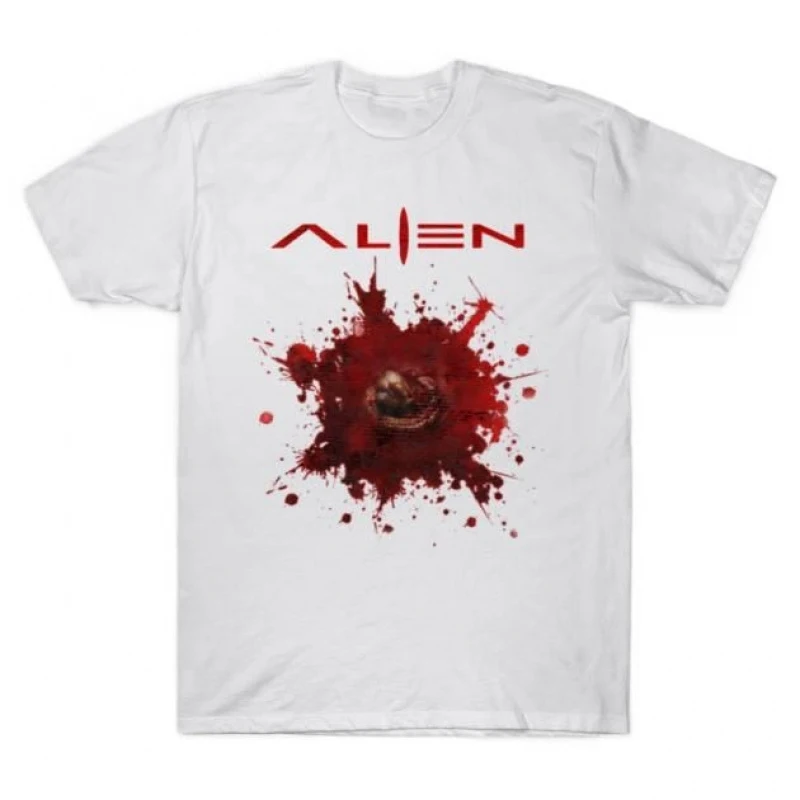 

Red Alien Xenomorph 80s Horror movie Weyland Sci-Fic Gift T-Shirt 100% cotton Short Sleeve Graphic clothes All size tops S-6XL