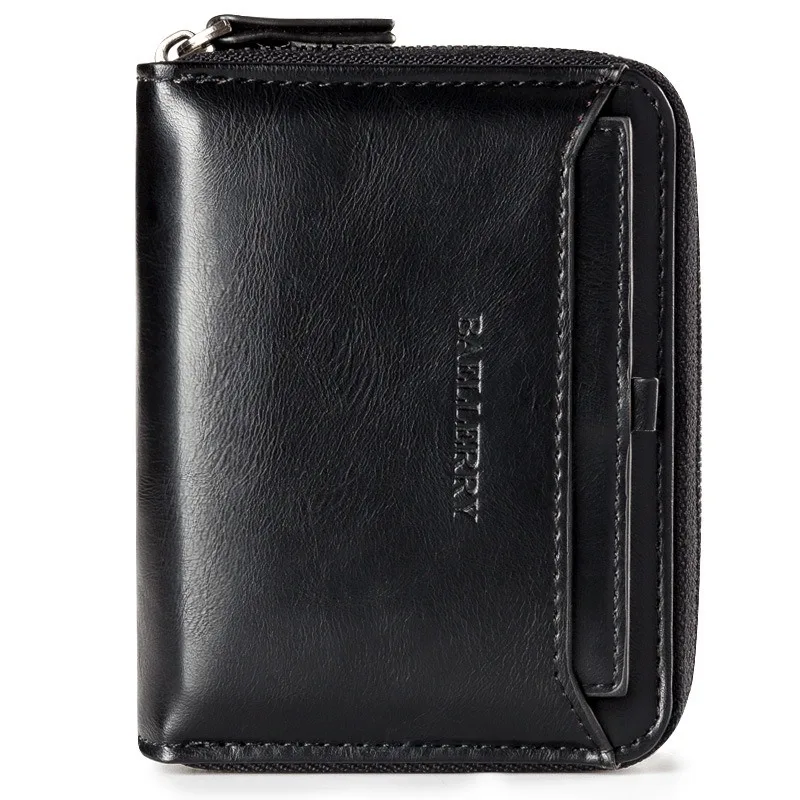 Baellerry Classic Style Wallet Genuine Leather Men Wallets Short Male Purse Card Holder Wallet Men Fashion High Quality