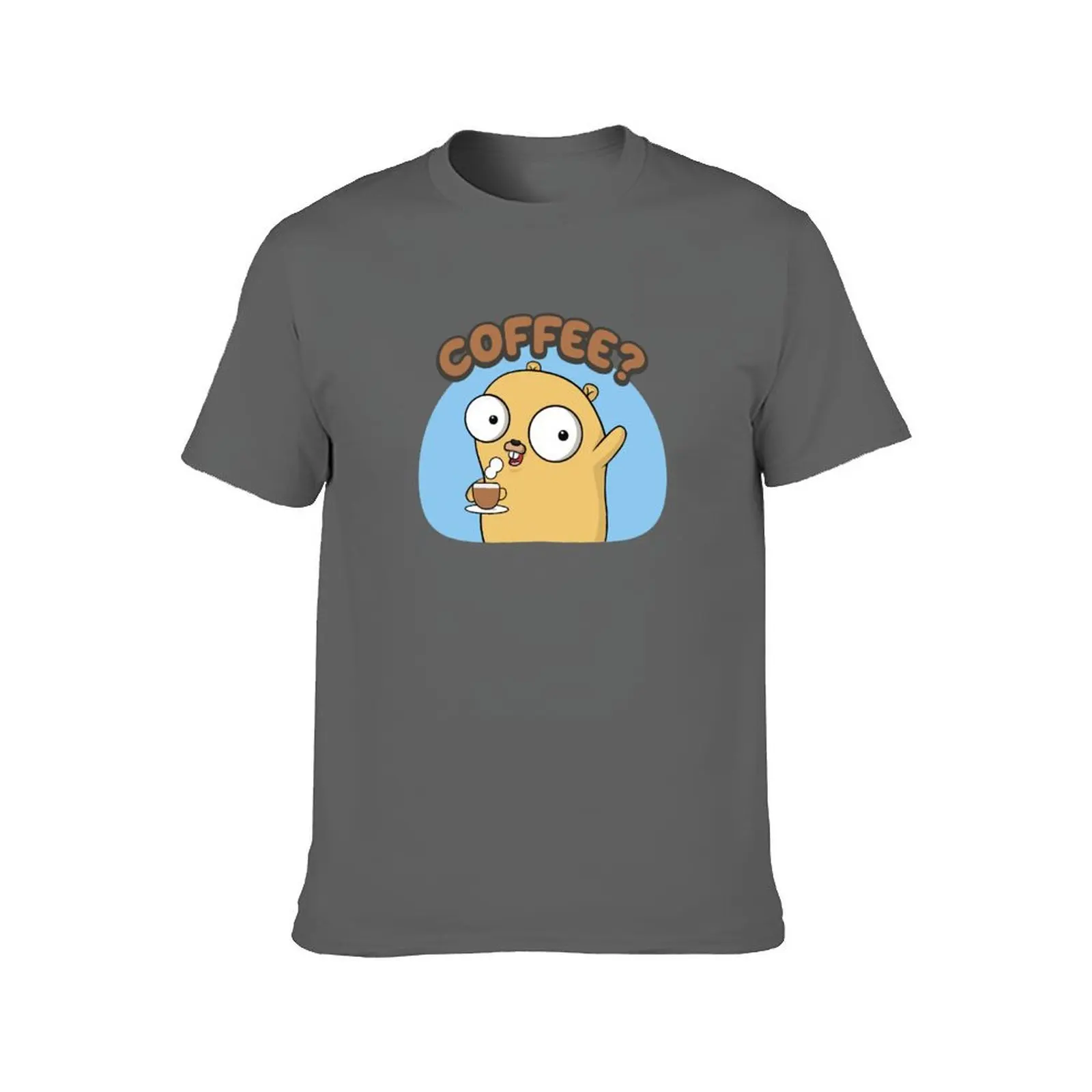 Golang Gopher Offering a Cup of Coffee T-Shirt sports fans Man t-shirt t shirts for men graphic