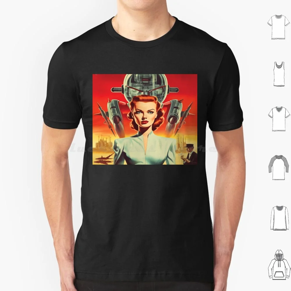 1950s Scifi Movie Poster-Retro Color T Shirt Cotton Men Women DIY Print Movie Science Fiction Sci Fi Film Retro Vintage Movies