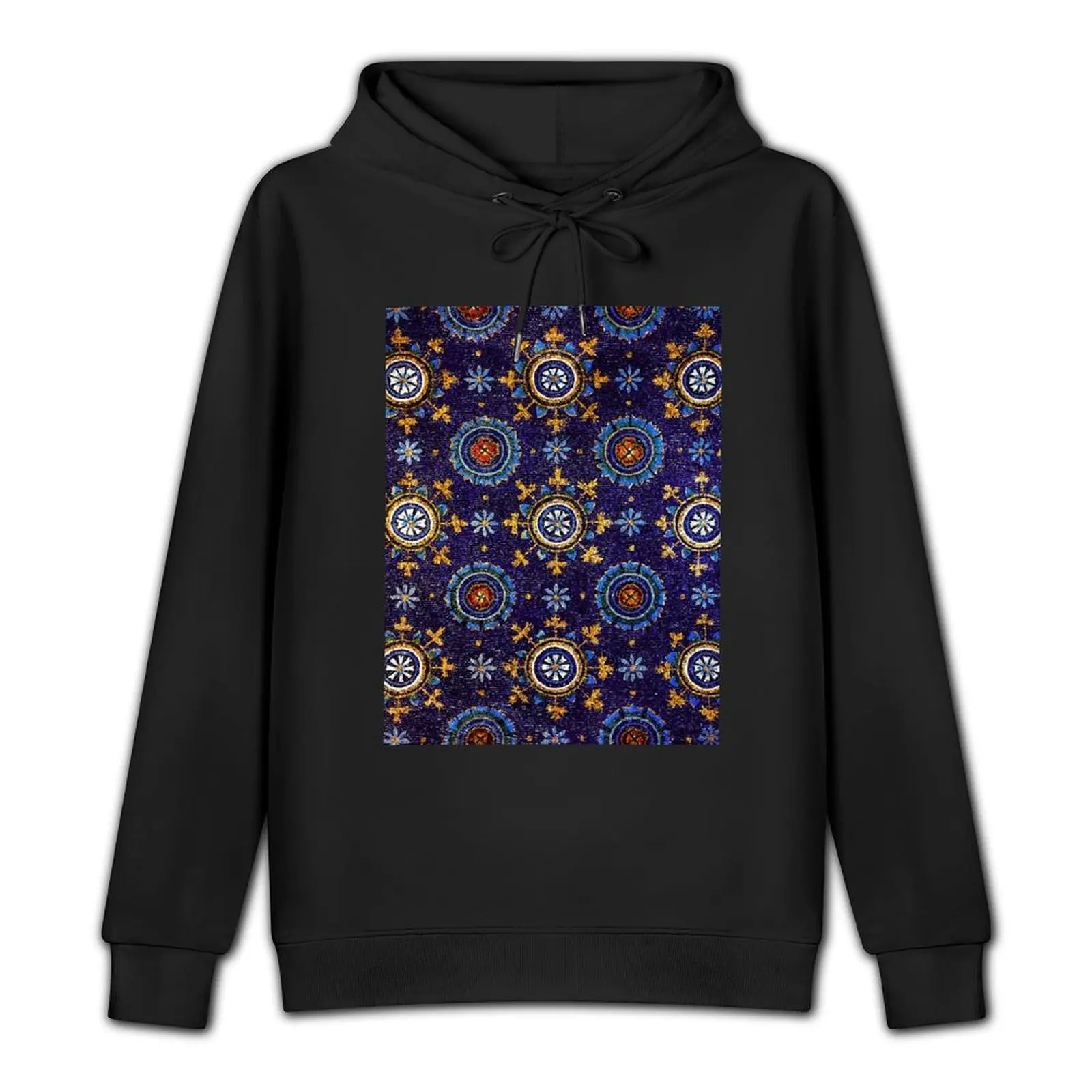 RAVENNA BYZANTINE MOSAICS,STARS,BLUE STARRY NIGHT Pullover Hoodie hooded shirt men's clothes hoodie graphic